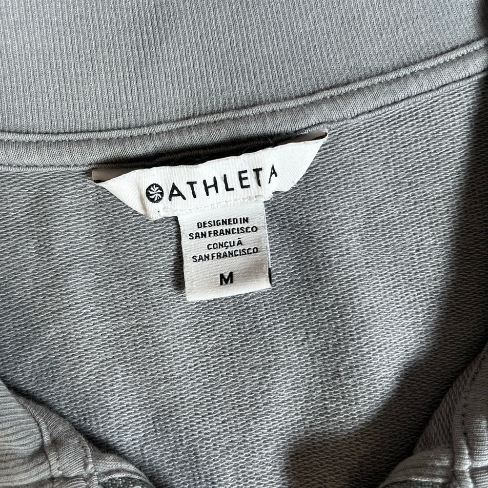 Athleta‎ Women's M Gray Retroterry Romper Pockets Terry Knit Cotton - Picture 14 of 17